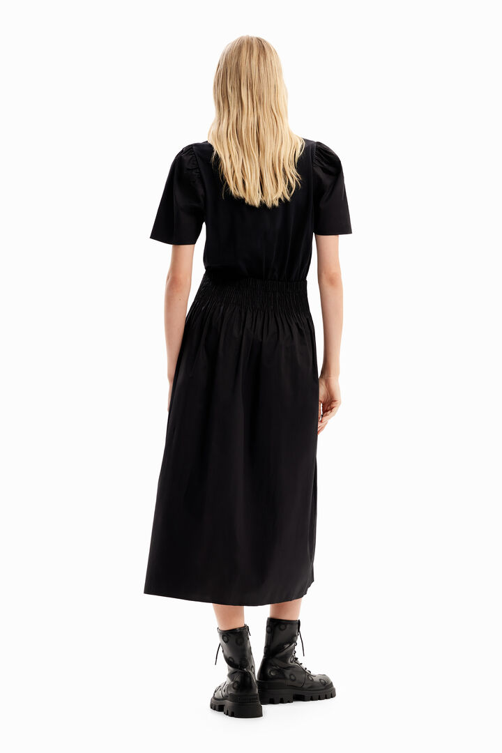 Vestido midi combinado liso | Desigual