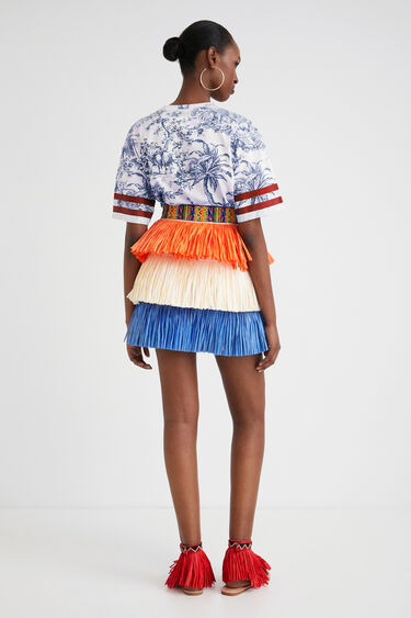 Stella Jean fringed mini skirt | Desigual