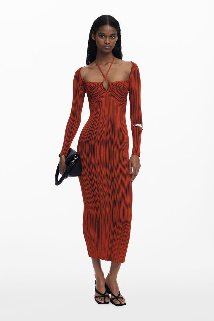 Robe moulante à décolleté croisé | Desigual