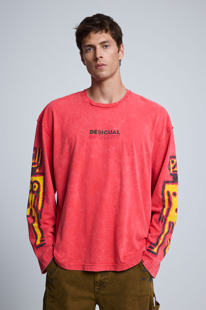 T-shirt met lange mouwen van katoen