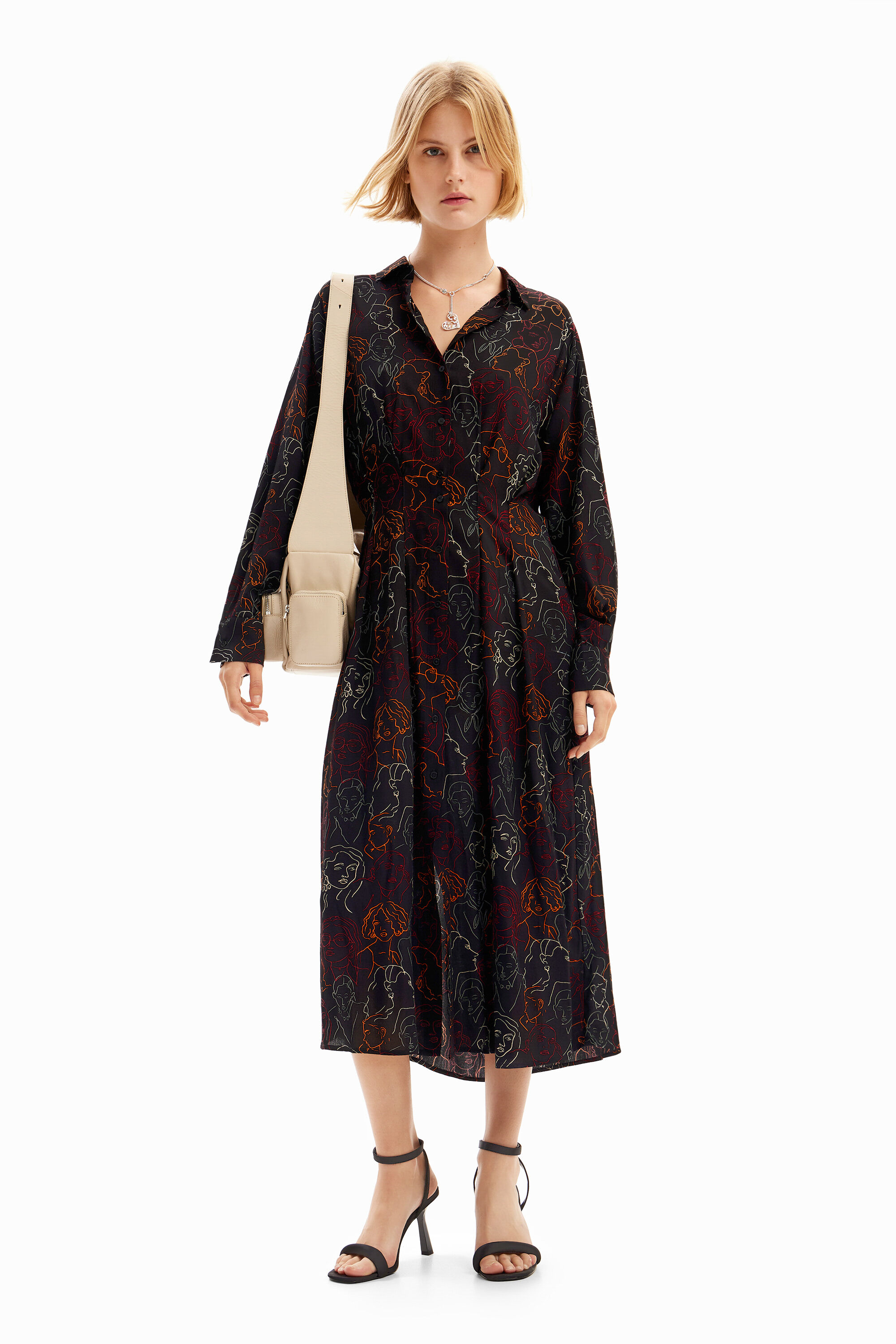 Desigual Faces midi shirt dress