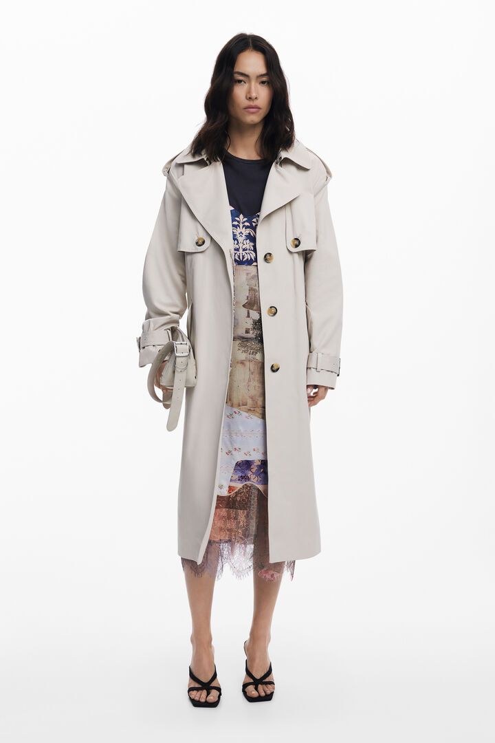 Trench espalda plisada | Desigual