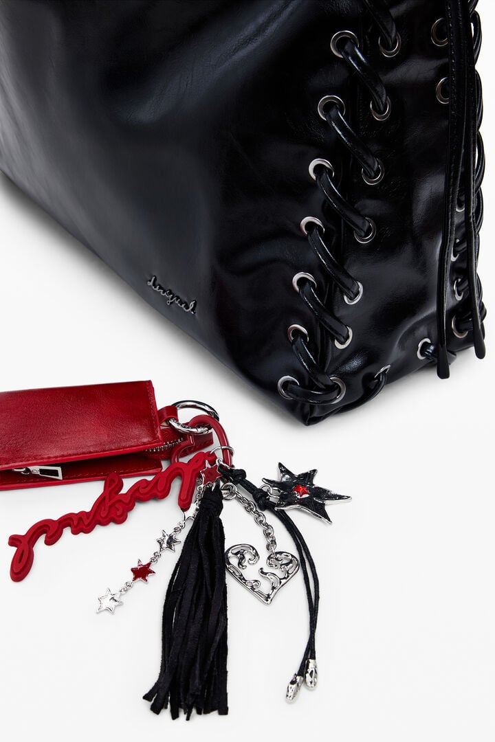 Large shiny braided bag | Desigual