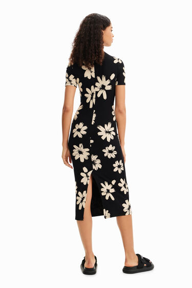 Slim arty floral midi dress | Desigual