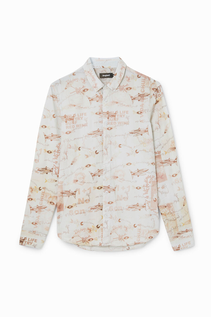 Printed cotton poplin shirt | Desigual