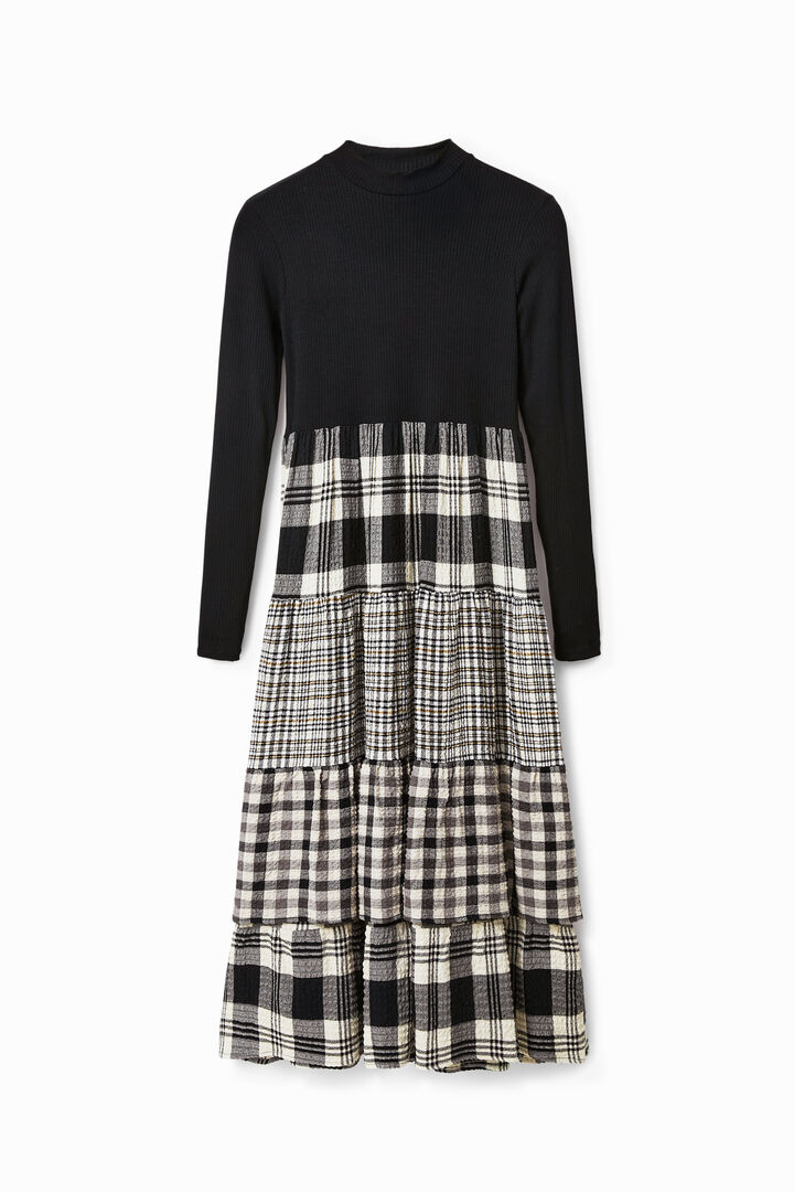 Midi dress with plaid skirt | Desigual