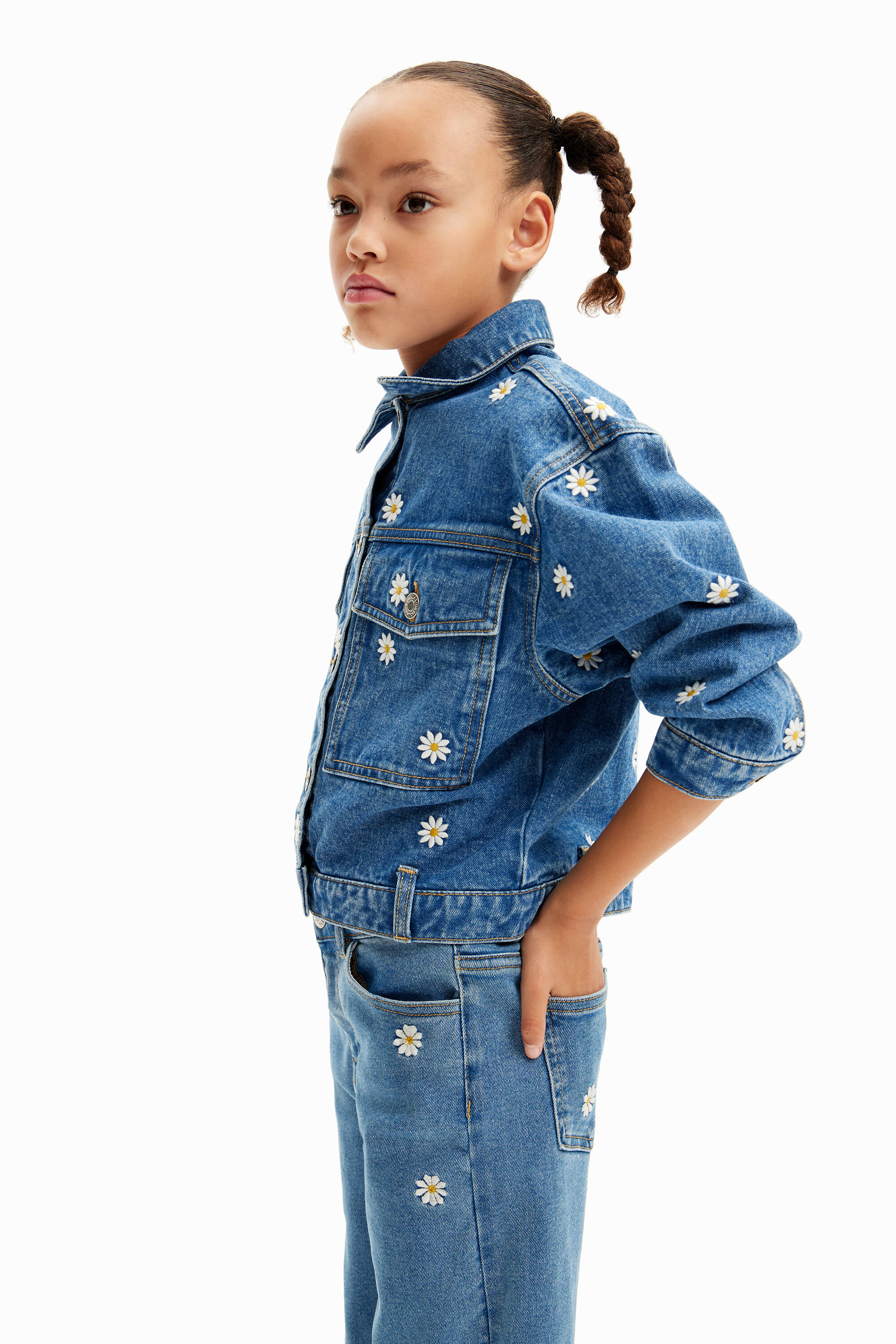 Cazadora vaquera niña desigual best sale