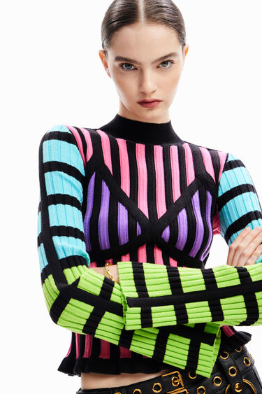Jersey canalé rayas María Escoté | Desigual