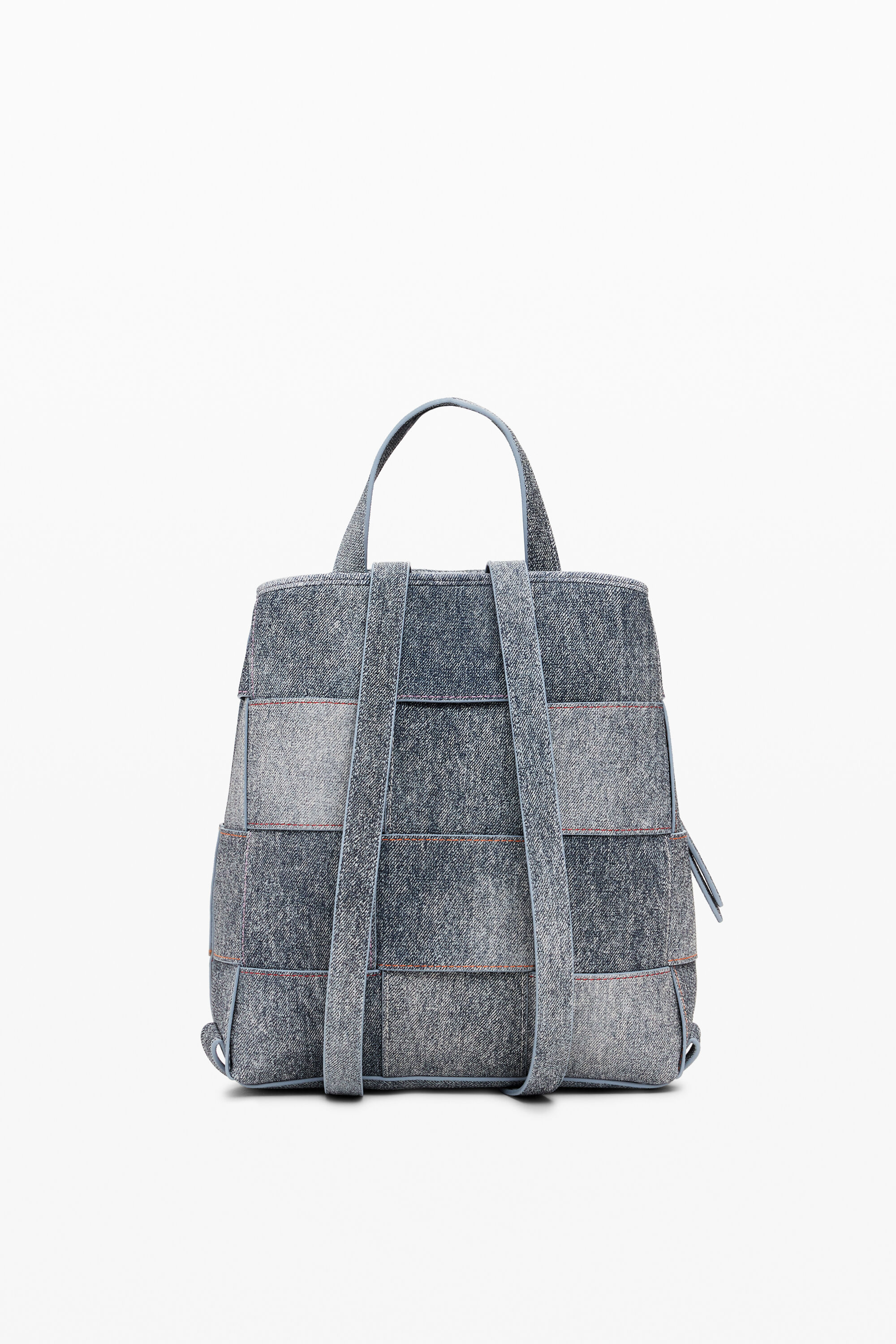 Desigual Braided Backpack M In Blue