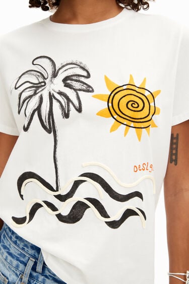 T-shirt de manga curta ilha | Desigual