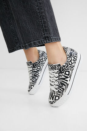 Synthetic leather sneakers printed