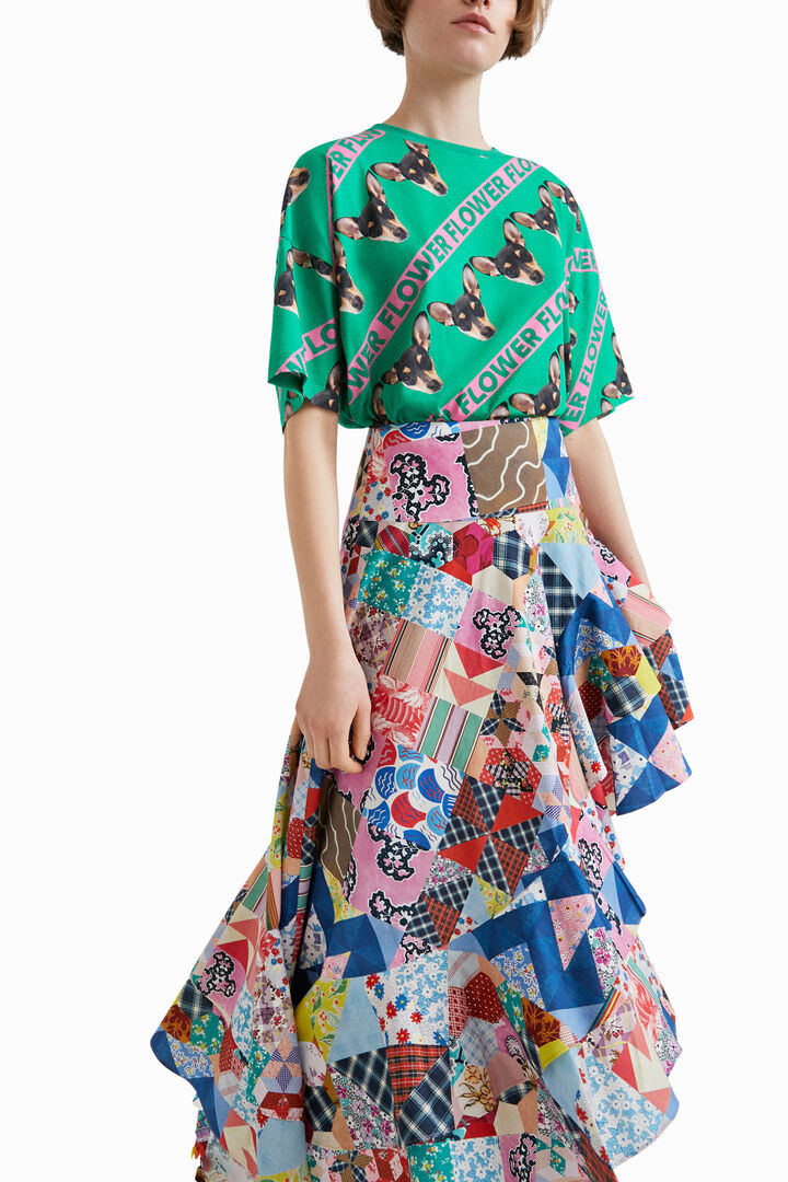 Falda asimétrica patchwork Johnson Hartig | Desigual