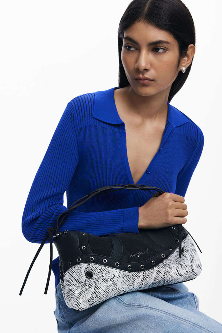 Bolso serpiente tachuelas grande | Desigual