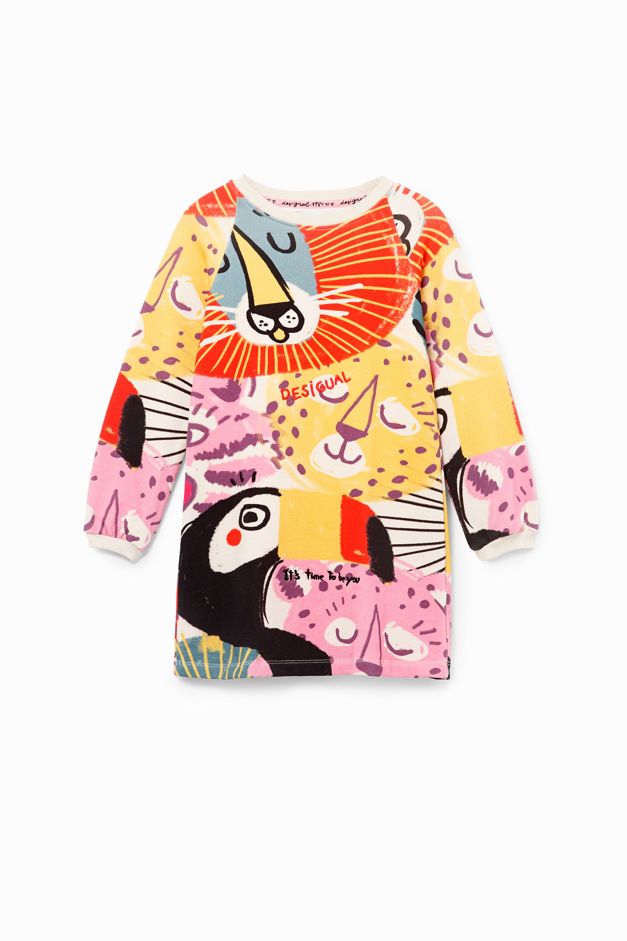 Sweat-Kleid mit Tieren