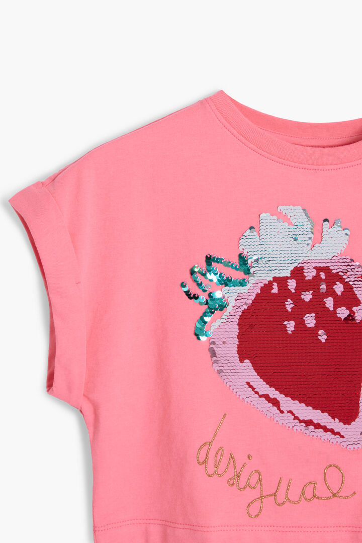 Strawberry sequin cropped T-shirt | Desigual