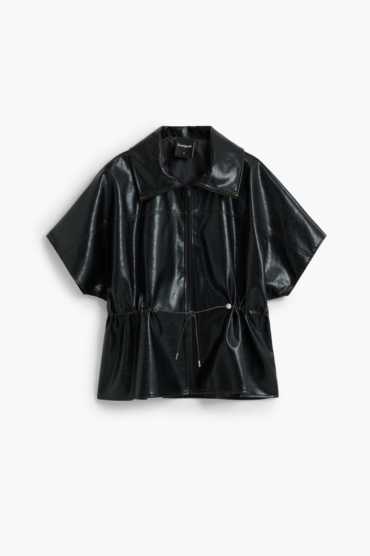 フェイクレザーのポンチョ 黒 レディースアクセサリーの I Desigual.com