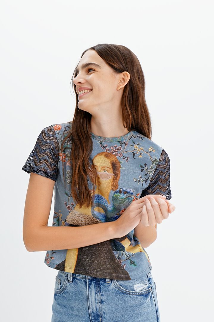 T-shirt collage maille | Desigual