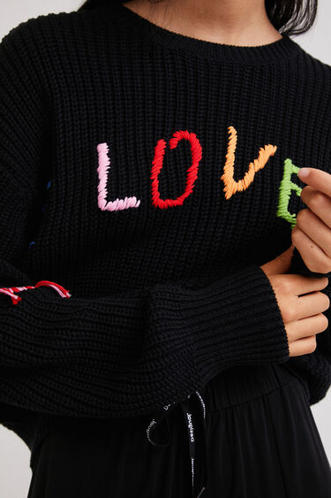 Sweter oversize z napisem LOVE | Desigual