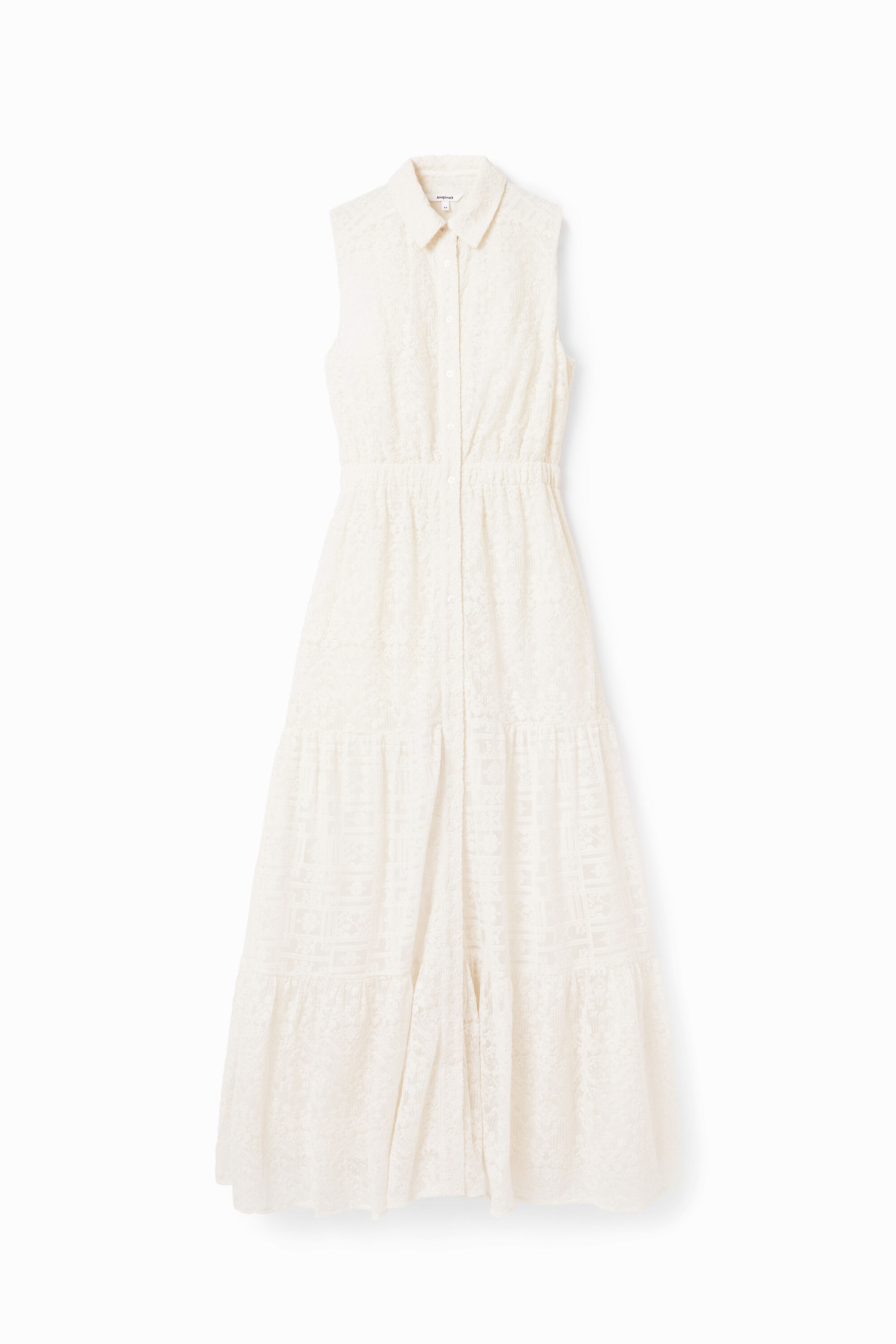 Langes Hemdblusenkleid Stickereien
