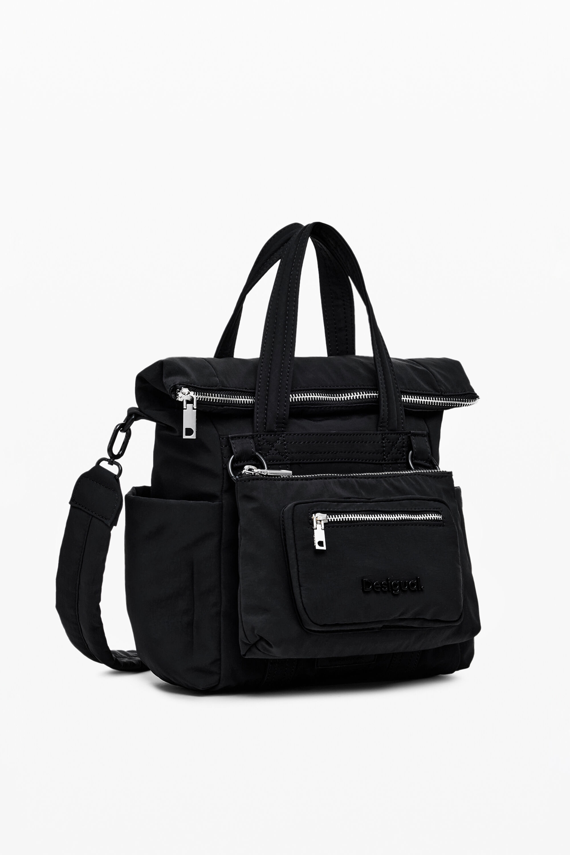 Multi-pocket nylon handbag