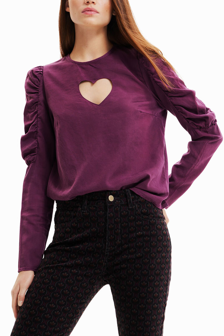Blusa mangas abullonadas corazón | Desigual