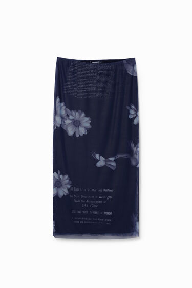 Falda midi tul periódico | Desigual