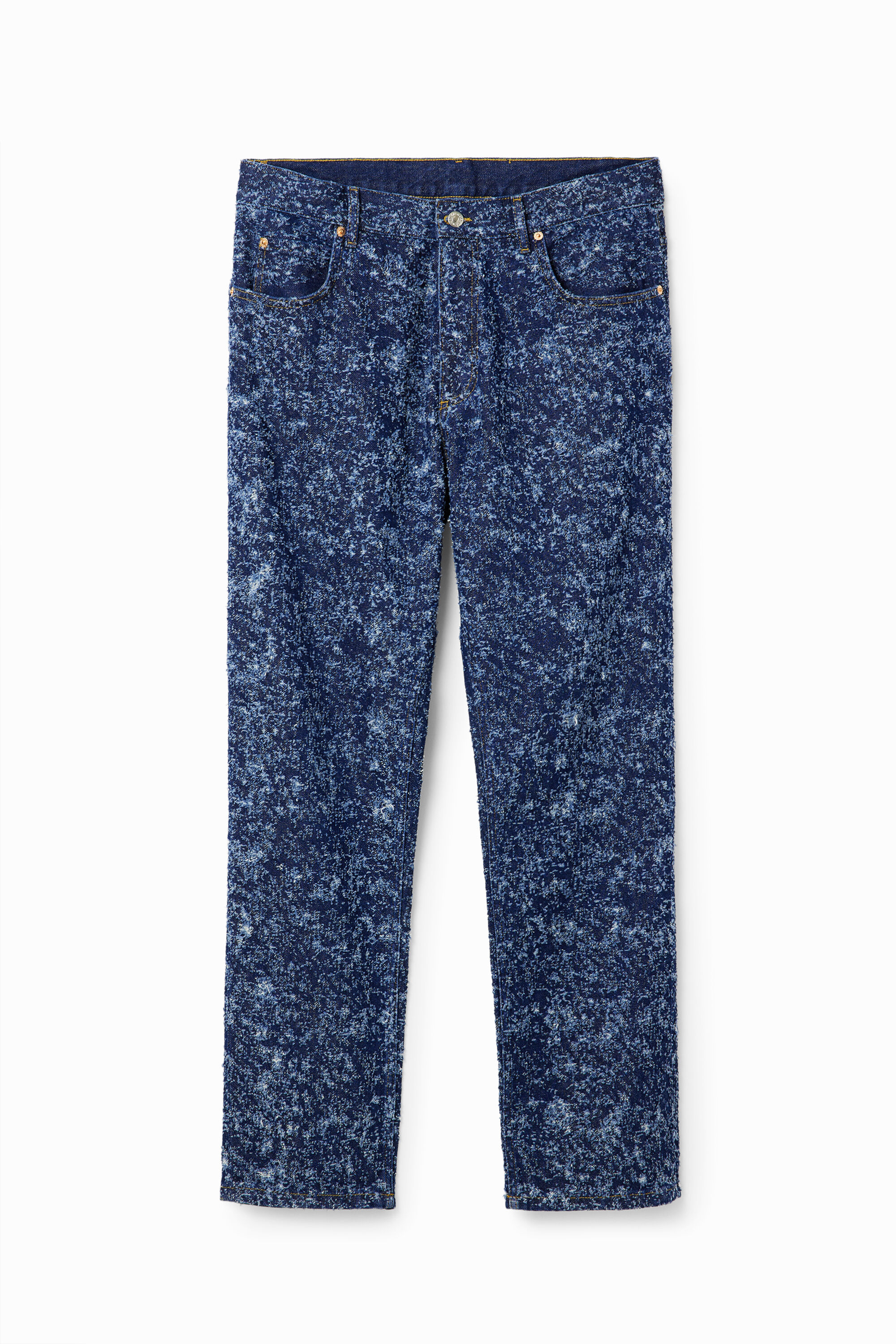 Desigual, Straight Jeans Textur, Baumwolle, Blau, 32