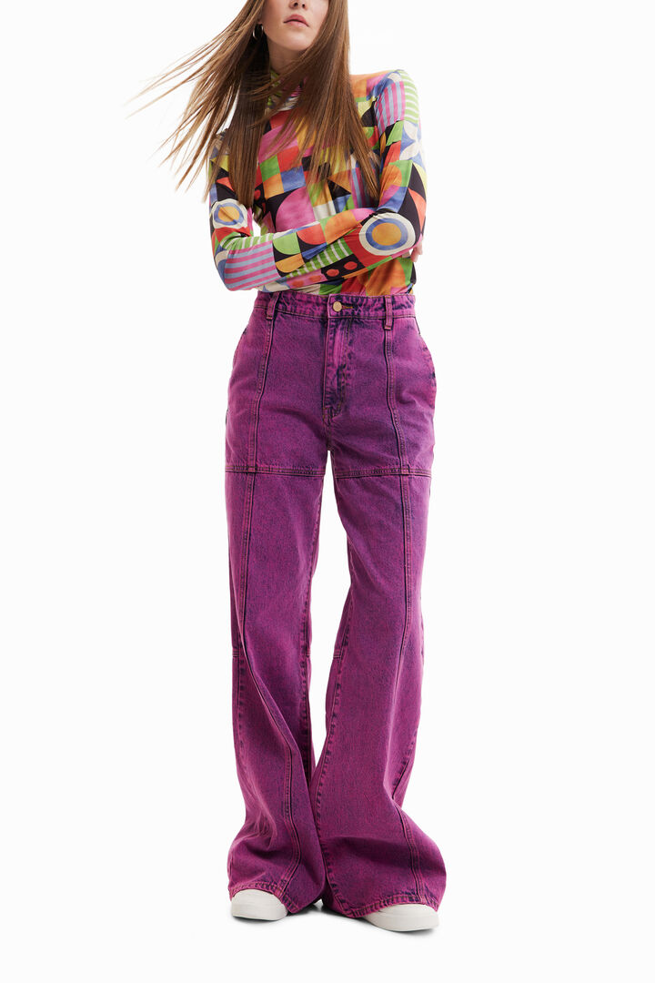 Camiseta geométrica cuello alto | Desigual