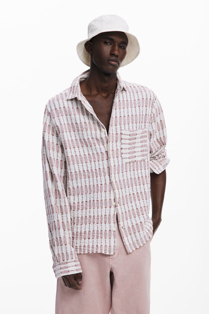 Lange mouw geperforeerd shirt