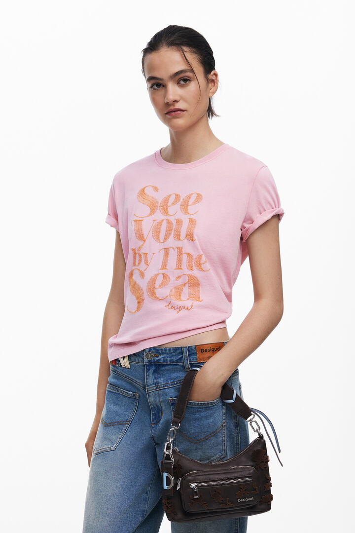 Kleine Umhängetasche mit Blumenmuster und Textur | Desigual