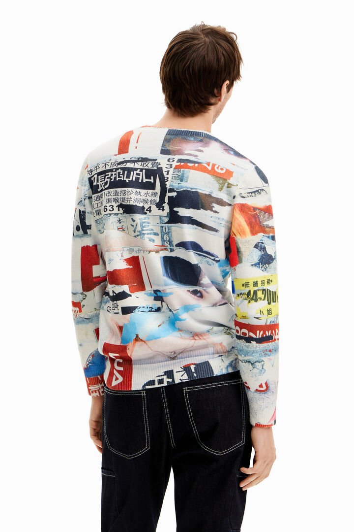 Sweatshirt mit Zeitschriftenmuster | Desigual