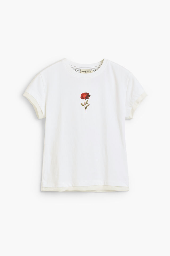 t-shirt rose &agrave; manches courtes