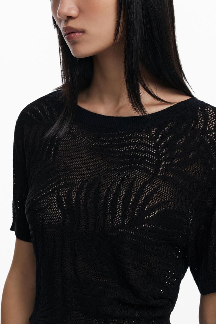 Openwork knit T-shirt