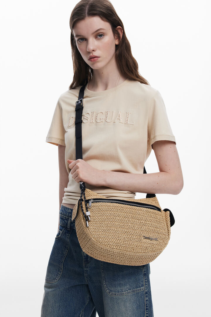 Bolsa de palha com logotipo | Desigual