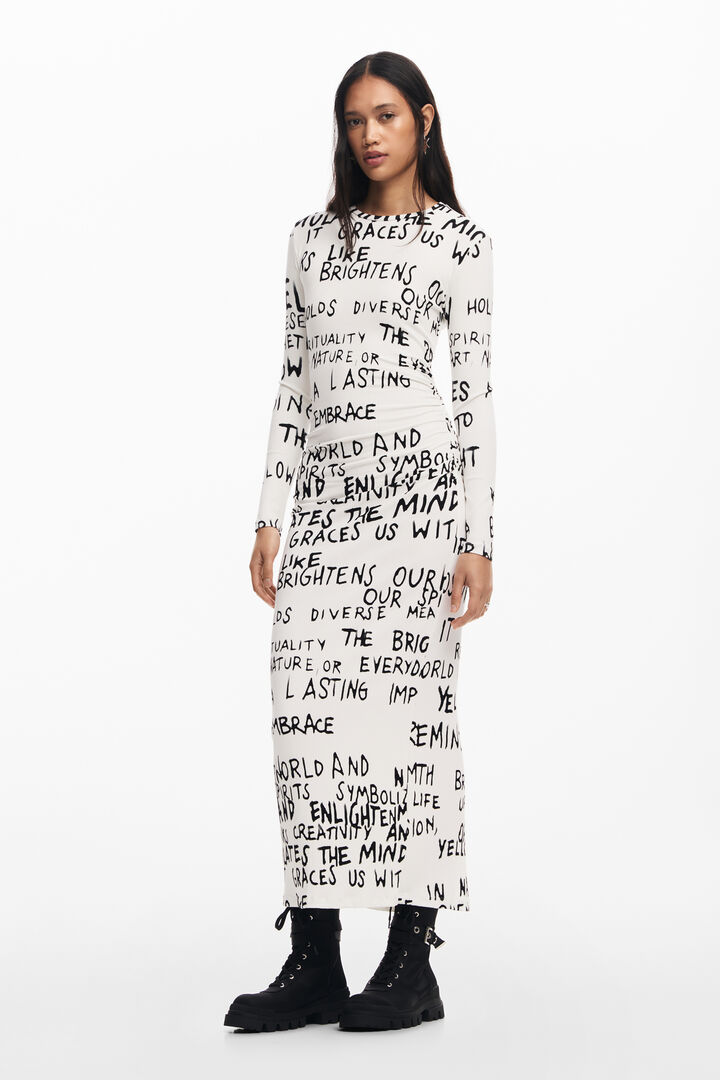 Midi dress with phrases | Desigual