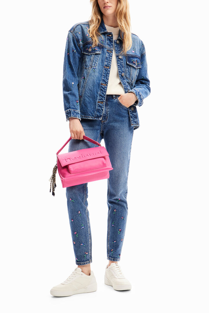 Floral denim trucker jacket | Desigual