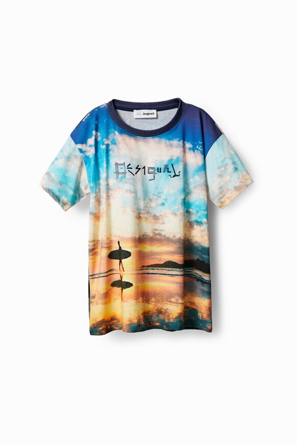 T-shirt met surfscene | Desigual