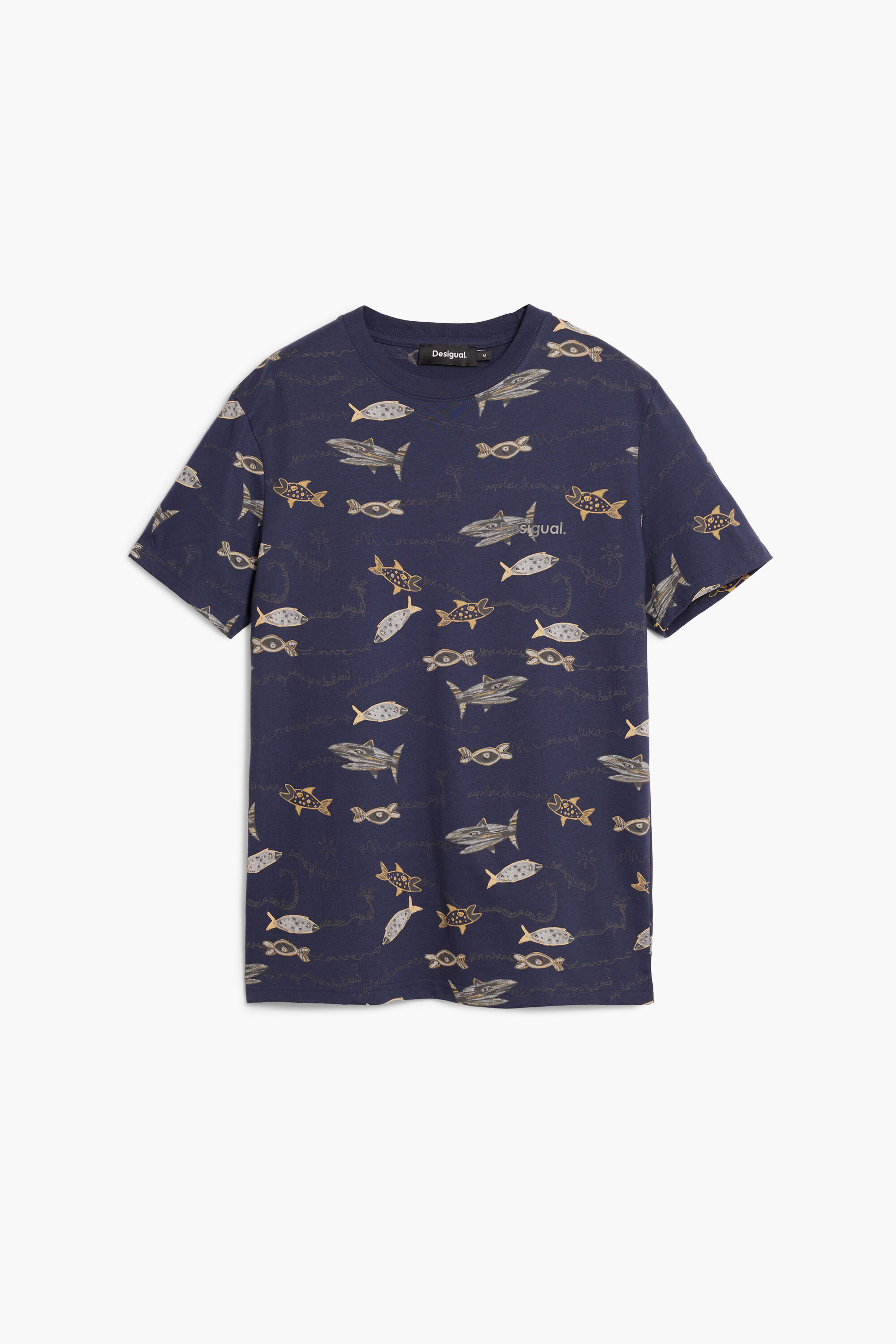 Kurzarm-T-Shirt mit Fischen