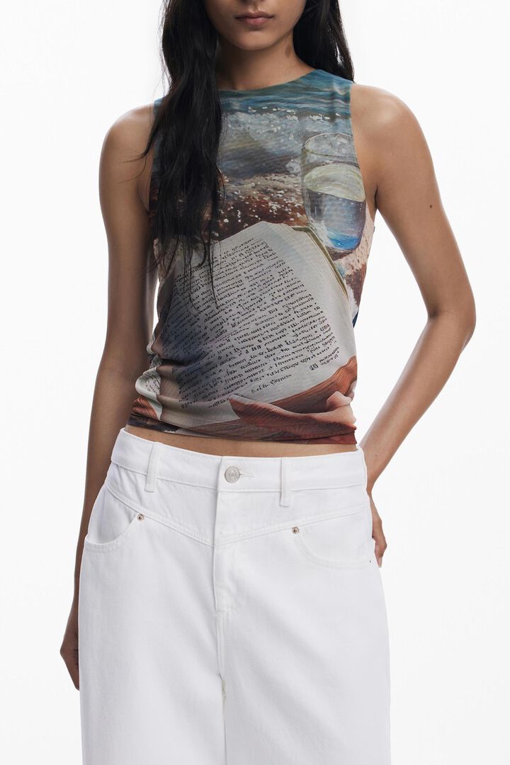 Sleeveless book shirt
