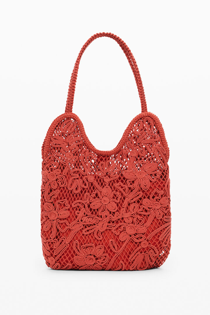 Střední háčkovaná kabelka přes rameno