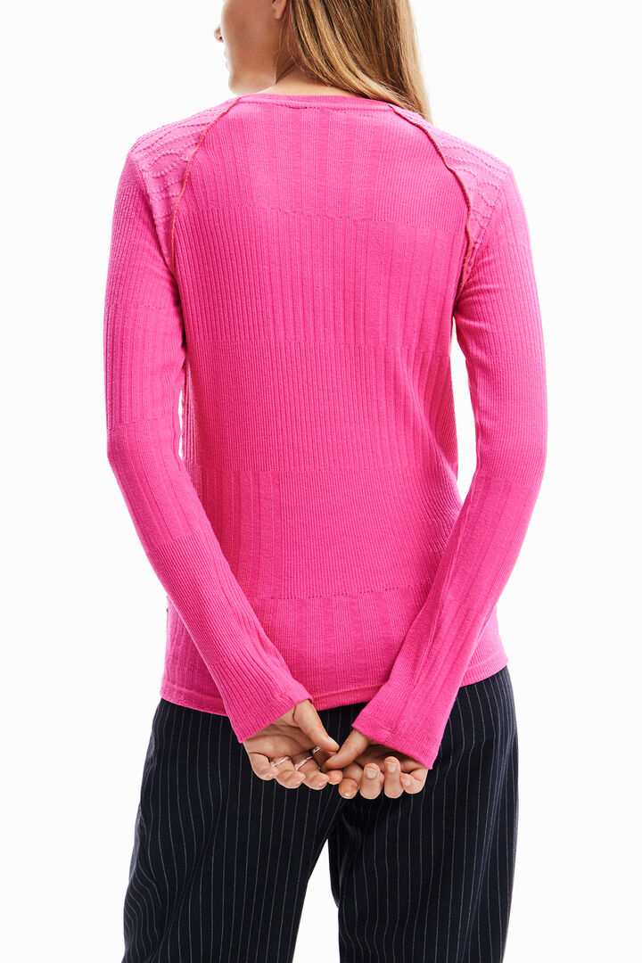 Camiseta canalé texturas | Desigual