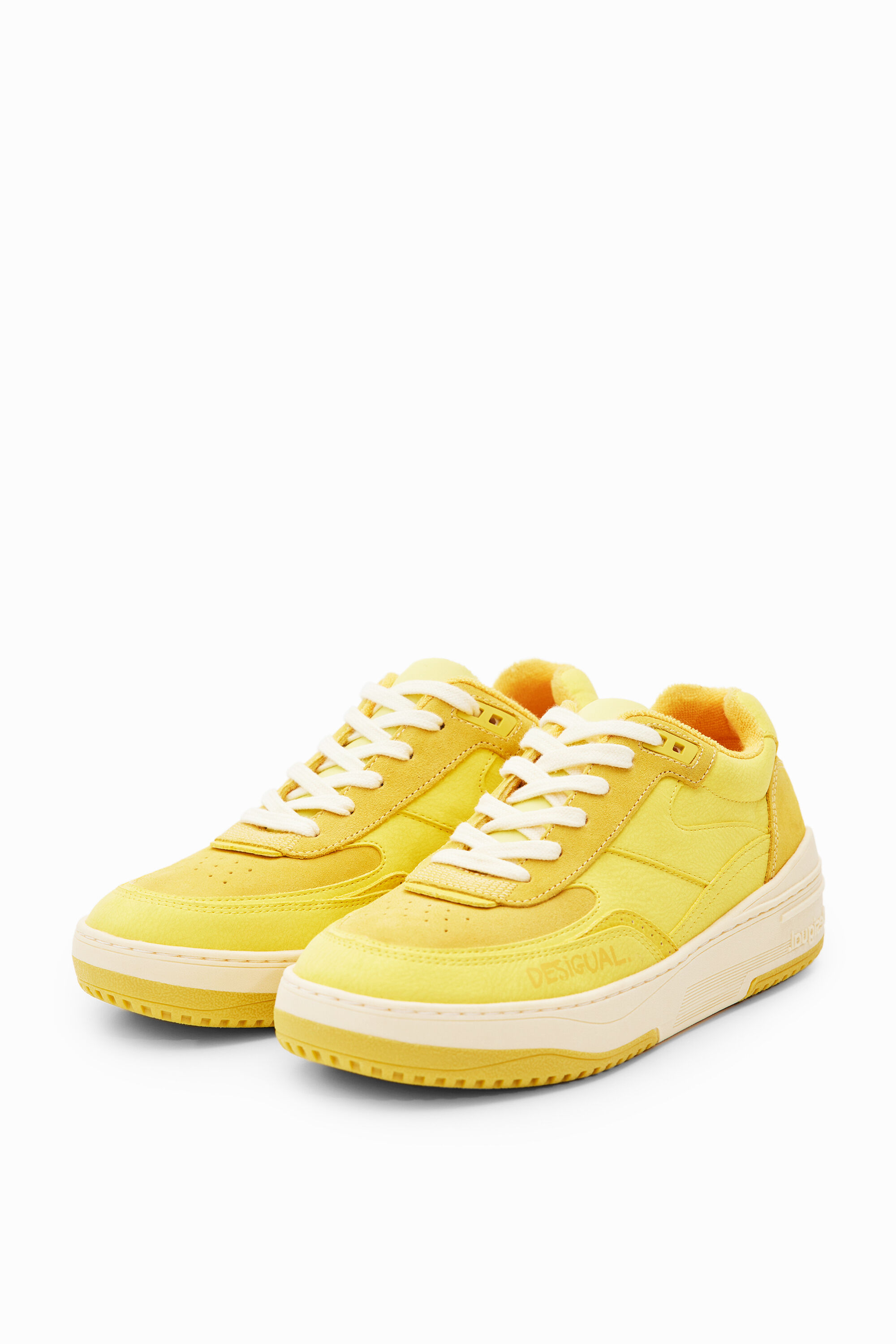 Retro chunky patchwork sneakers - YELLOW - 38