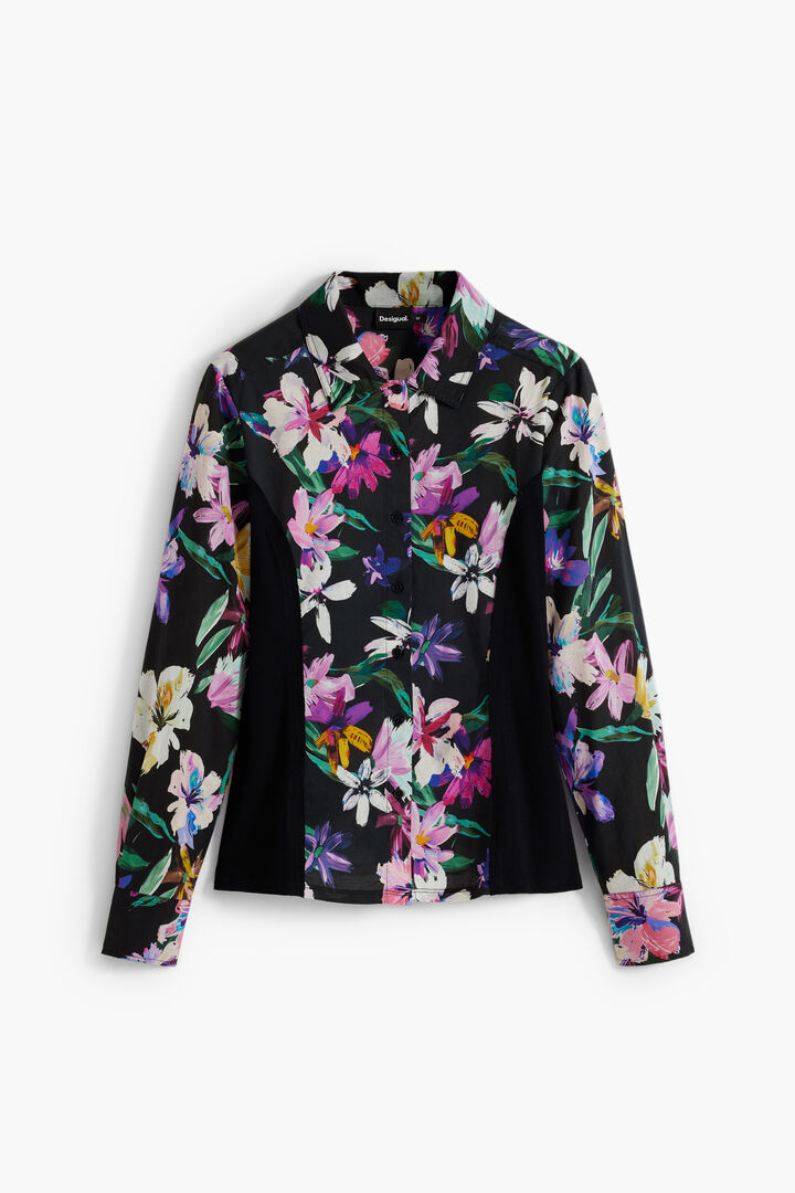 Camisa flores silueta combinada | Desigual