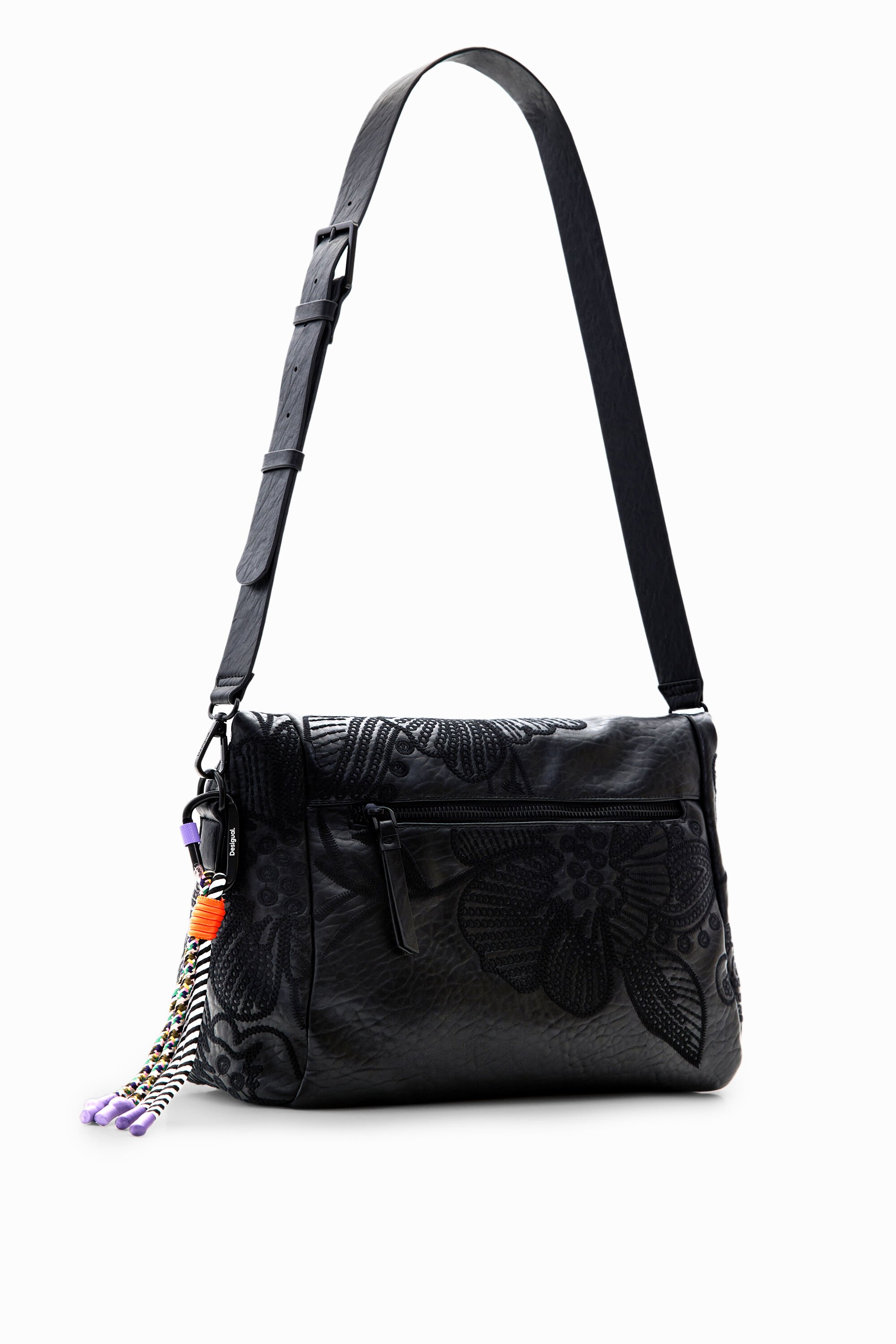 Bolso mediano bordado flores de mujer Desigual