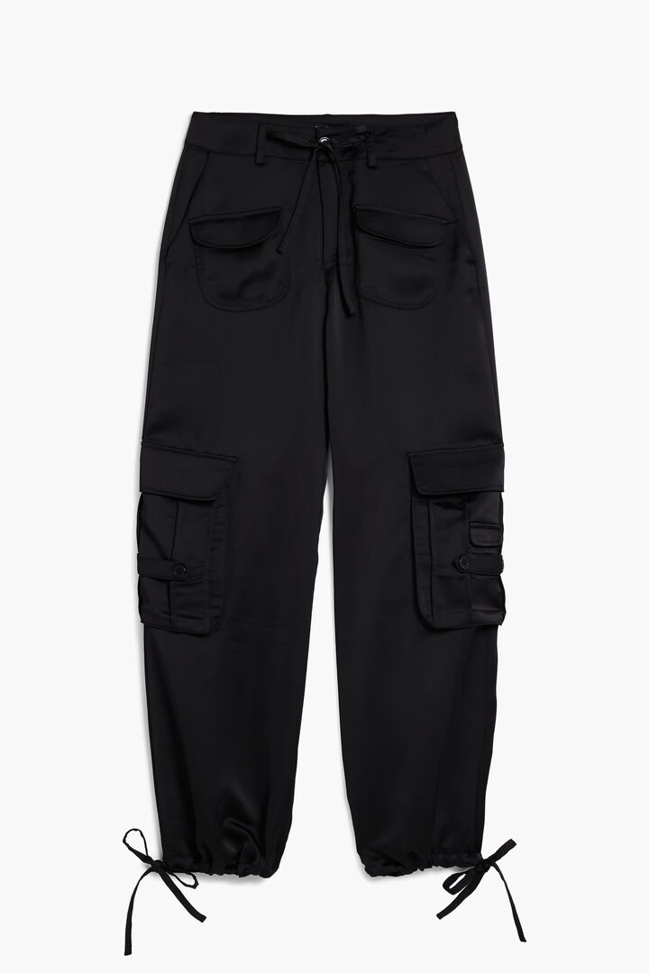 Szatén cargo nadrág