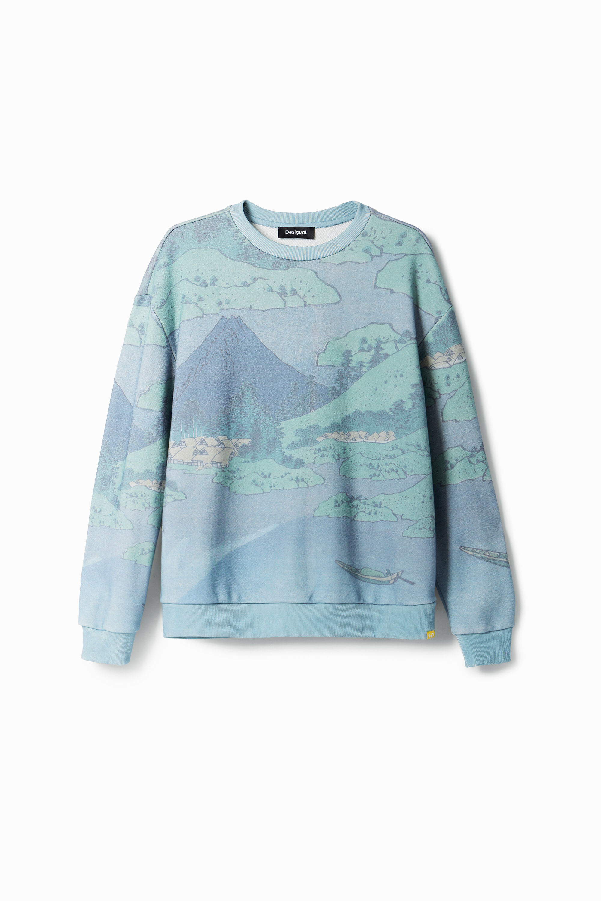 Japanese landscape sweatshirt - GREEN - L