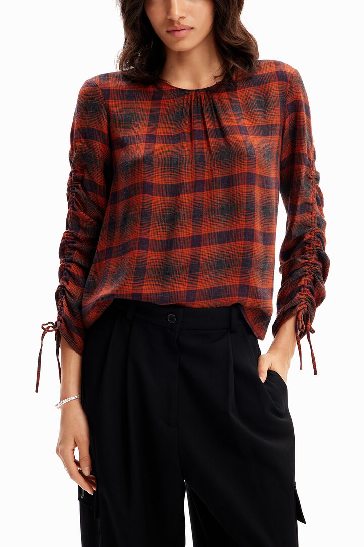 Blusa quadrados mangas ajustáveis | Desigual