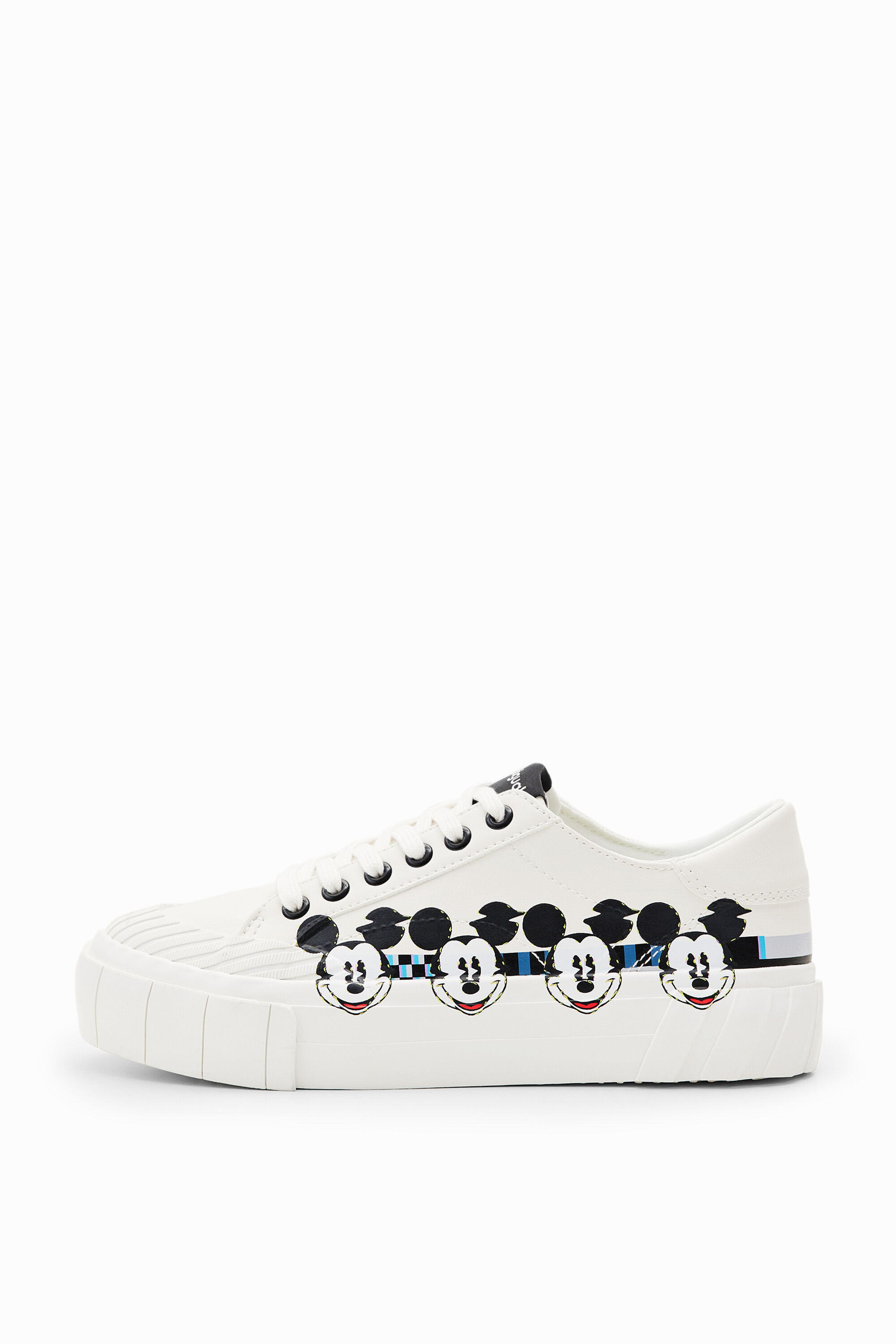 Desigual Mickey Mouse Platform Trainers In White