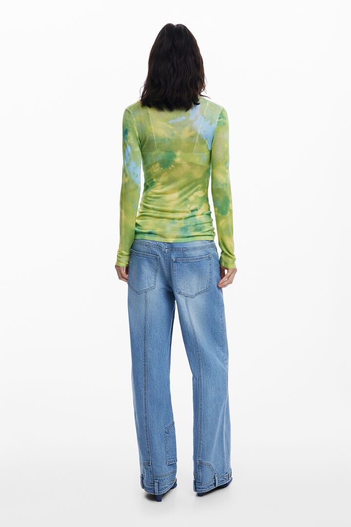 Watercolor draped fine sweater | Desigual