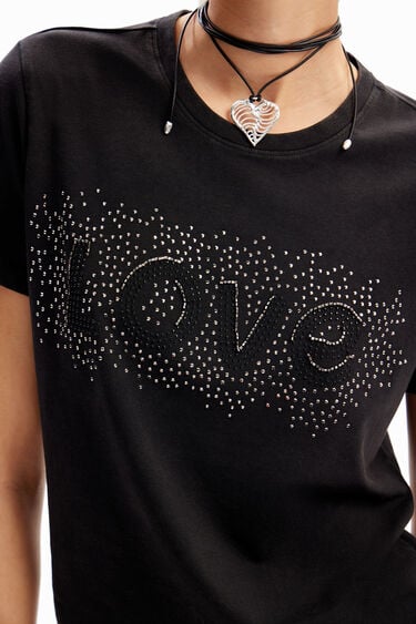 T-shirt strass Love | Desigual